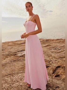 Peppermayo Blush Pink Spaghetti-Strap Maxi Dress